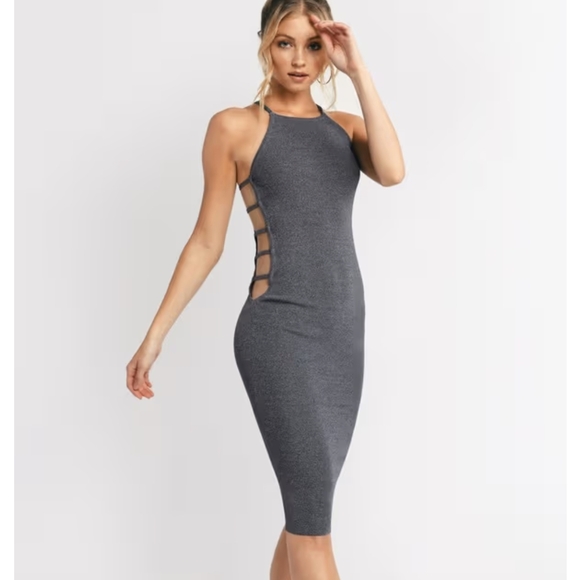 Rehab Gray Midi Dress - Picture 1 of 13